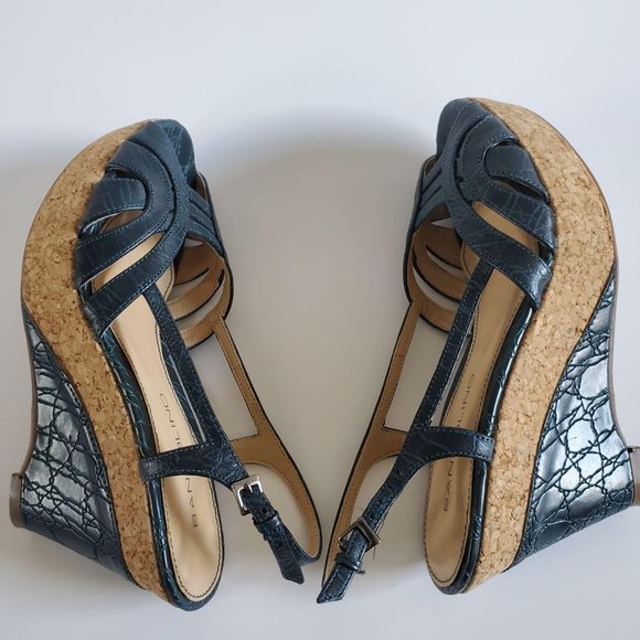 Bandolino Women's Wedge Sandals Teal Sz 6.5 - Picture 6 of 12